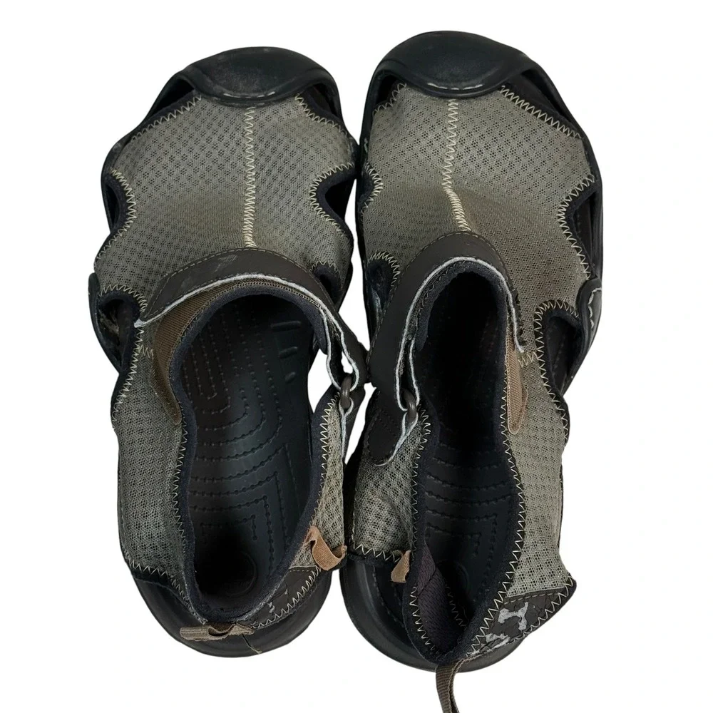 Crocs Swiftwater Mesh‎ Sandals Mens 12 Gray Black Water Shoes Hiking 15041